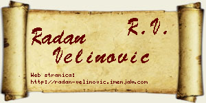 Radan Velinović vizit kartica